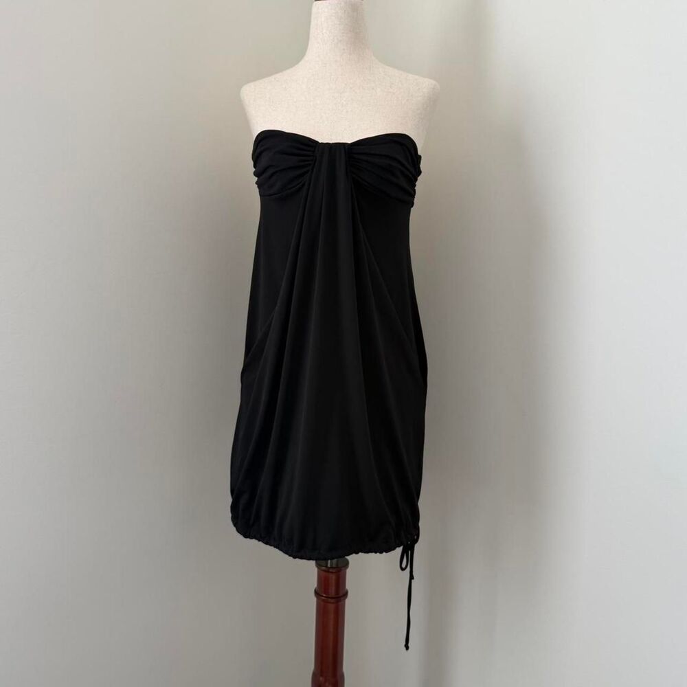 Y2K Black Strapless Whismygoth Strapless Mini Dress Size Small